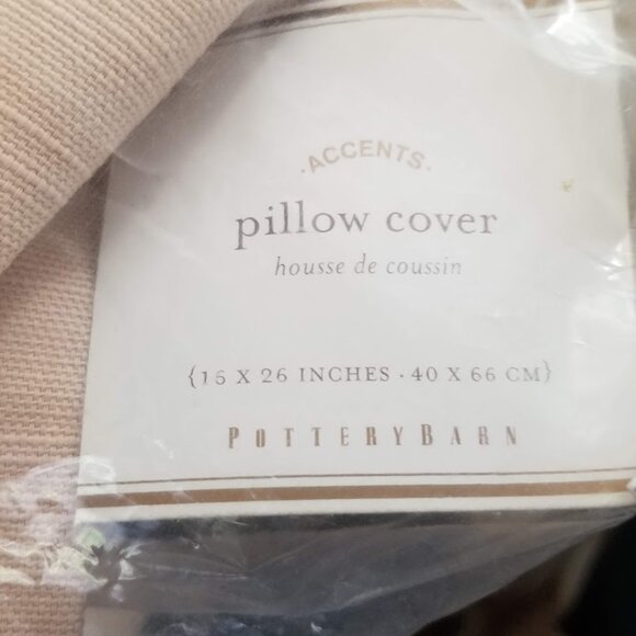 Pottery Barn Fern Embroidered Pillow Cover 16x26 New with Tag, Blush Pink - Picture 2 of 7